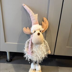 Nordstrom Pink and White Holiday Moose Decor
